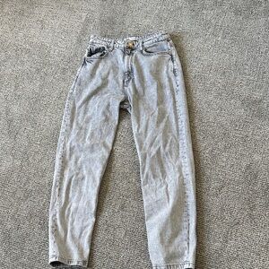 Zara Light Gray Mom Jeans